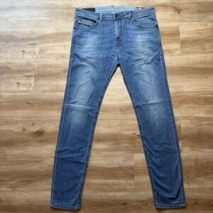 Diesel Thommer Jeans Men 34x34 Blue Slim Skinny Stretch Royal Indigo Wash 0686A